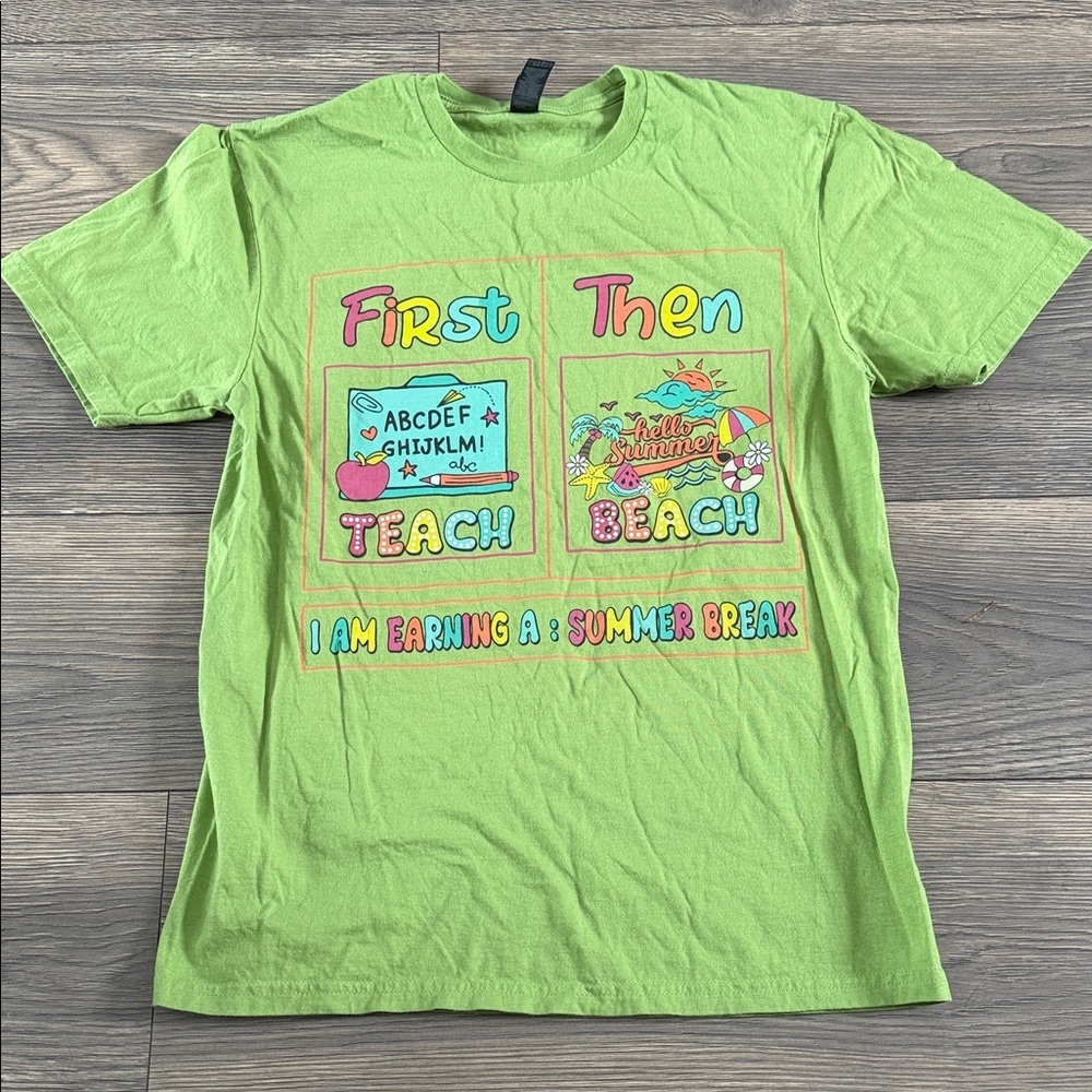 Gildan Lime Green Summer Graphic Tee